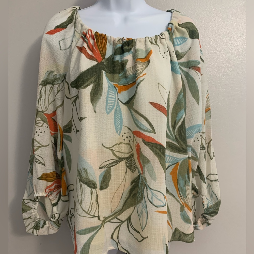 A New Day White Blouse with Bell Sleeves